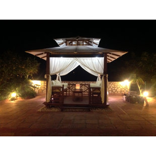 EXACO Indonesian 10 Ft. W x 9 FT. D Solid Wood Patio Gazebo