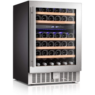 KELIVOL Dual Zone 22.7'' Freestanding 46 Bottle Wine Refrigerator