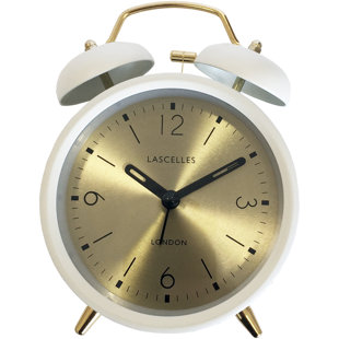 ROGER LASCELLES CLOCKS Analogue Metal Quartz Movement / Crystal Alarm Tabletop Clock