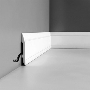 ORAC DECOR Plastic 5.875'' W x 78.75'' L Wall Base in Primed White