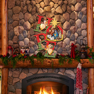 DESIGNOCRACY Hope Nativity Wooden Door Hanger by G.Debrekht