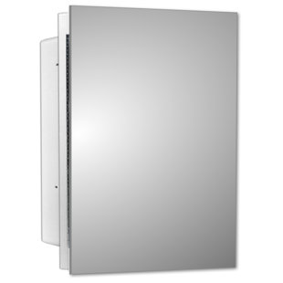 EBERN DESIGNS Adaja 16'' W 22'' H Recessed Frameless Medicine Cabinet with Mirror and Fixed Shelves