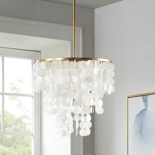 URBAN HABITAT Isla Layered Capiz Seashell Chandelier