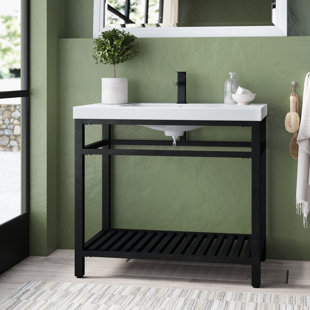 BAY ISLE HOME™ Fleischman 36'' Single Bathroom Vanity with Resin Top