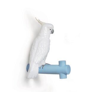 LLADRO The Parrot Party Porcelain Wall Hook in White/Blue