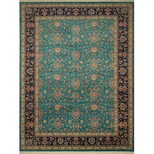 NOORI RUG Wali One-of-a-Kind 12' X 16' New Age Wool Area Rug in Teal Green
