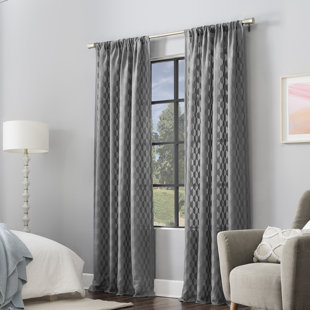 Scott Living Verge Geometric Clipped Jacquard Semi-Sheer Rod Pocket Curtain Panel