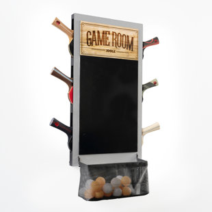JOOLA USA JOOLA Game Room Organizer and Dart Scoreboard Includes Ping Pong Paddle Holder for 6 Rackets