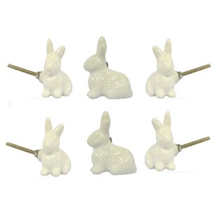 TRINCA-FERRO Rabbit Oversized 1.6" Length Novelty Knob Multipack (Set of 6)