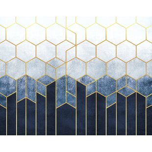 GK WALL DESIGN Hexagons on a Background with Elements Wall Mural