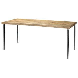 JAMIE YOUNG COMPANY Solid Wood Top Metal Base Dining Table