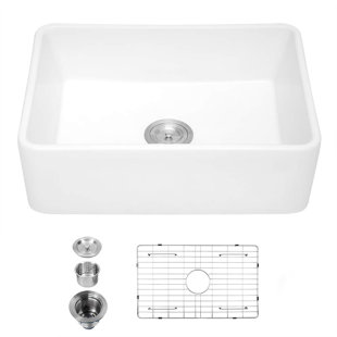 SOUEEUM 30'' L Farmhouse / Apron Single Bowl Ceramic Kitchen Sink