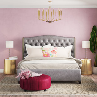 ROSDORF PARK Thomason Tufted Upholstered Low Profile Platform Bed