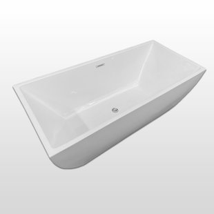 SIMBA USA INC 66.93'' x 29.53'' Freestanding Soaking Plastic / Acrylic Bathtub with Faucet