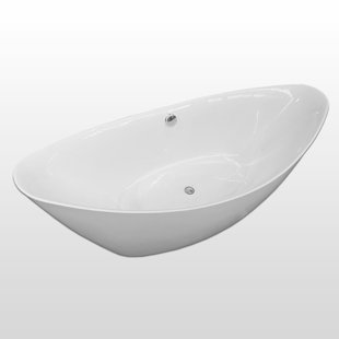 SIMBA USA INC 70.87'' x 31.5'' Freestanding Soaking Plastic / Acrylic Bathtub with Faucet