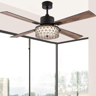 RIVER OF GOODS 52'' LED Metal Geometric Caged Shade Ceiling Fan with Remote Control