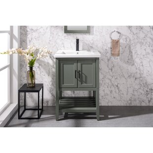 BREAKWATER BAY Maloy 24'' Single Bathroom Vanity with Ceramic Top