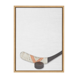 HARRIET BEE 'Hockey Portrait Color' by Uniek- Floater Frame Photograph Print on Canvas
