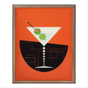 CORRIGAN STUDIO® Martini by Uniek - Floater Frame Print on Glass