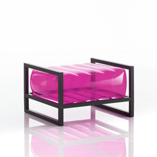 MOJOW Yoko Metal Outdoor Ottoman with Sunbrella® Cushion