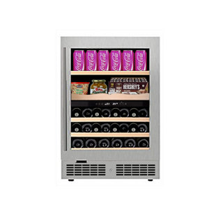 Equator Advanced Appliances 23.4'' W Freestanding 45 Cans (12 oz.) 5.3 Cubic Feet Beverage Cooler with Wine Storage and Reversible Door