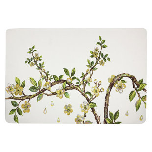 NICOLETTE MAYER Cherry Blossom Pebble 17.5" Vinyl Placemat (Set of 4)