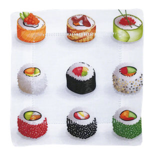 NICOLETTE MAYER Sushi Go Hemstitch Cocktail 6" Linen/Cotton Napkin (Set of 4)