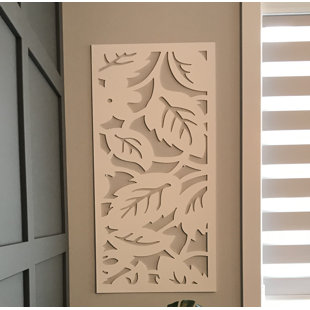 VIMA (Leaves) Decorative Wall Panel - 48"L x 24"W,, White Color PVC Board Panel with Private Screen Fence Design for Home Renovation & Wall Décor