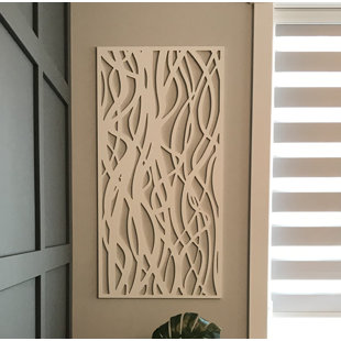 VIMA (Tangles) Decorative Wall Panel - 48"L x 24"W, White Color PVC Board Panel with Private Screen Fence Design for Home Renovation & Wall Décor