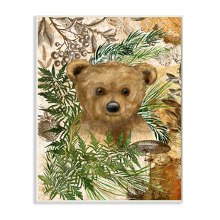 REDWOOD ROVER Teddy Bear Cub Nursery Forest Animal by Sherri Buck Baldwin Print
