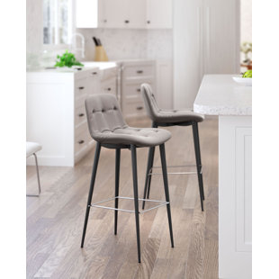 ZUO HOSPITALITY Tangiers Upholstered Counter Stool with Metal Frame (Set of 2)