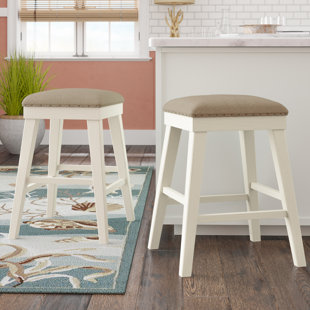 LAUREL FOUNDRY MODERN FARMHOUSE® Boyles Upholstered Counter Stool (Set of 2)