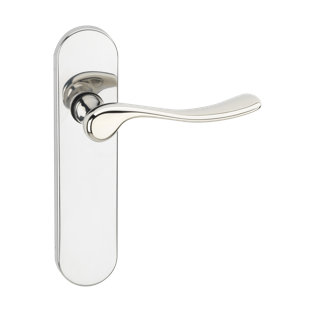 URFIC Berkshire Lever Latch Door Handle, Polished Nickel (Set of 2)