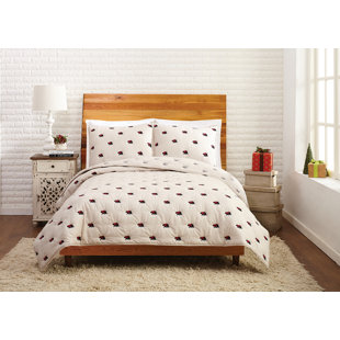 MISTLETOE AND CO. Sateen Log Cabin Quilt Set