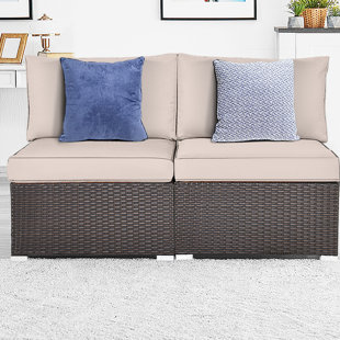 EBERN DESIGNS Jeadon 51'' Wicker Outdoor Patio Sofa