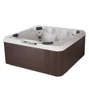 AQUALIFE® BY STRONG SPAS® Annapolis 6-Person 50-Jet Lounger Hot Tub Spa with 2 Pumps, LED Lighting, Stainless Steel Heater and Ozonator, Insulated Cover Included