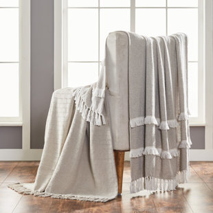 AMRAPUR OVERSEAS INC. Plain Weave / Muslin Throw Blanket (Set of 2)