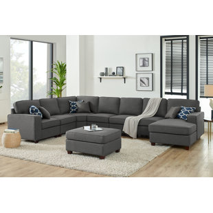 WADE LOGAN® Blakeley 149.5" Wide Right Hand Facing Modular Corner Sectional with Ottoman