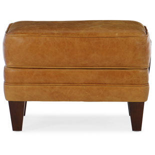 BRADINGTON-YOUNG Zion 25'' Genuine Leather Rectangle Standard Ottoman