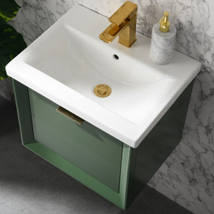 EVERLY QUINN Draven 20.39'' Single Bathroom Vanity with Ceramic Top