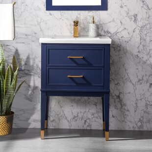 EVERLY QUINN Deon 24'' Single Bathroom Vanity with Ceramic Top