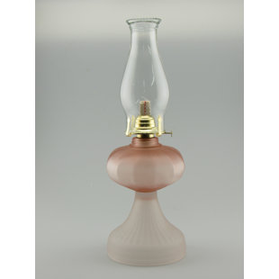 ALBERT ESTATE LTD 18" Pink Frosted Oil Lamp