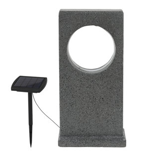 LUXEN HOME Black Low Voltage Solar Powered Integrated LED Bollard Light