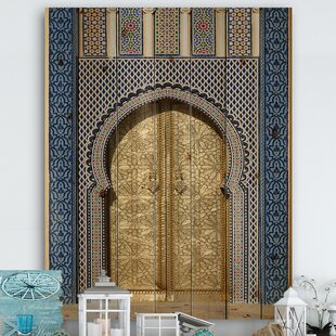 EAST URBAN HOME Morroco Palace Golden Doors Morroco wood wall art