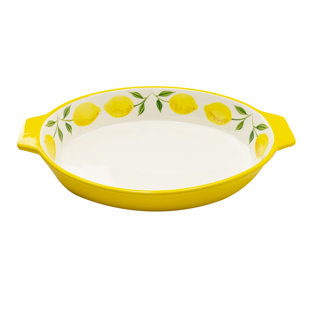 Grace's Tea Ware 2.18 Qt. Stoneware Oval Lemon Casserole