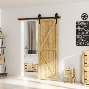 HOMLUX J Shape Standard Single Barn Door Hardware Kit