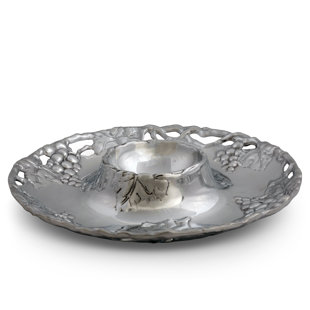 Arthur Court Designs Grape Aluminum Chips And Dip Platter