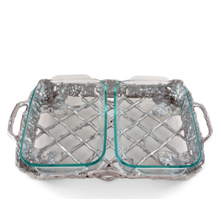 Arthur Court Designs Antler Aluminum Divided Serving Dish