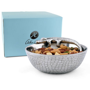 Arthur Court Designs Alligator Aluminum Candy Bowl