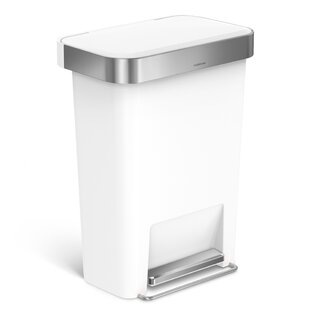 Simplehuman 45 Liter / 12 Gallon Rectangular Kitchen Step Trash Can with Soft-Close Lid, Plastic